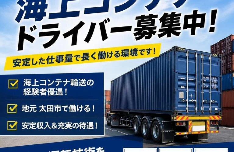 太田市で海上コンテナドライバー募集中！あなたの運転技術を活かしませんか？