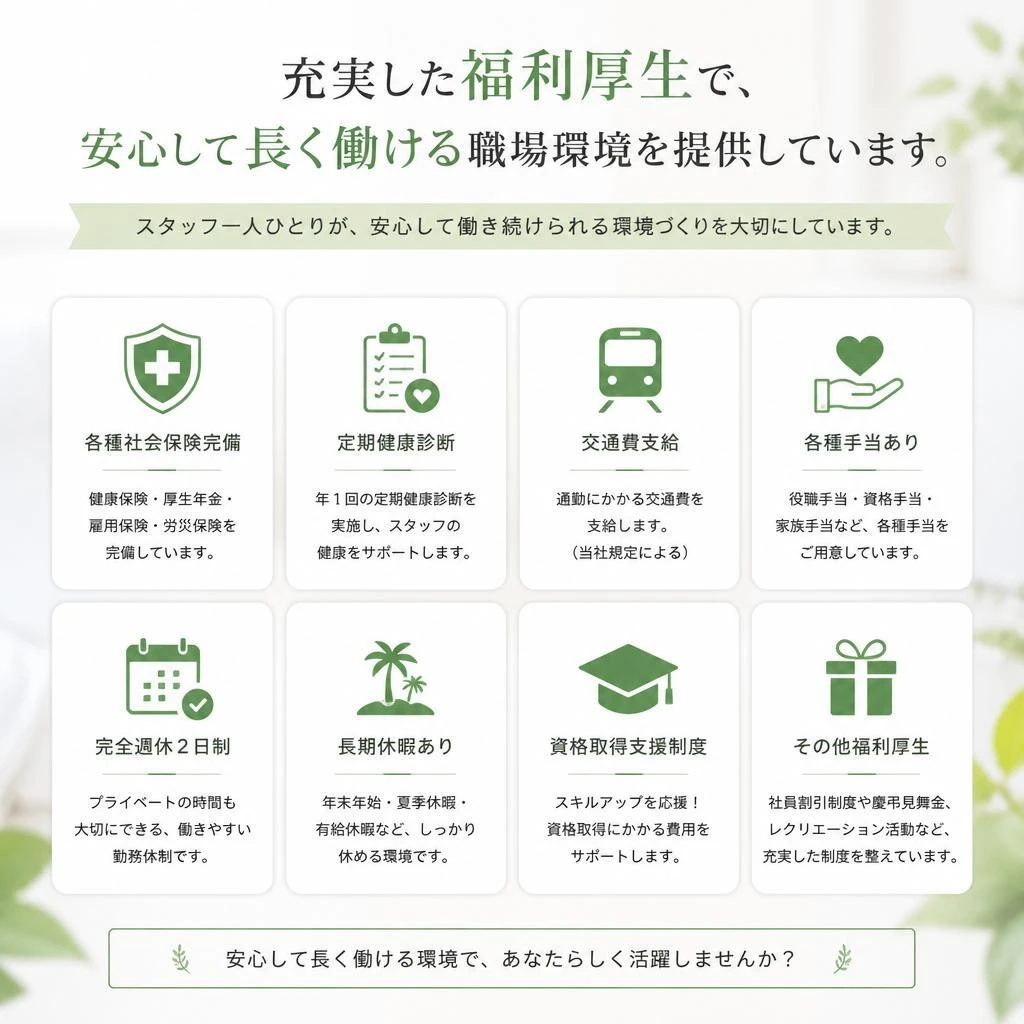 安心の福利厚生