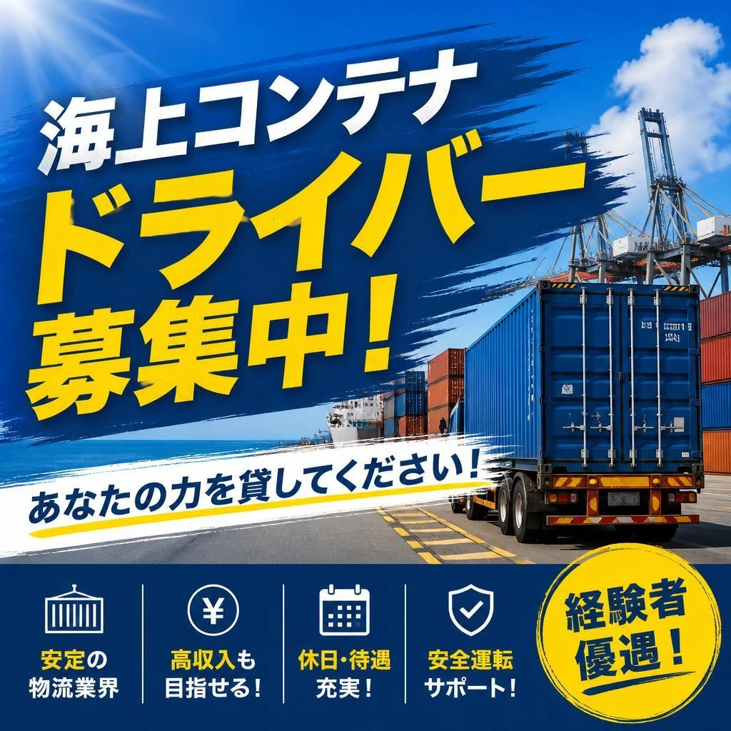 海上コンテナドライバー募集中！あなたの力を貸してください！