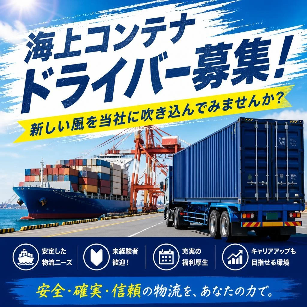 海上コンテナドライバー募集！新しい風を当社に吹き込んでみませんか？