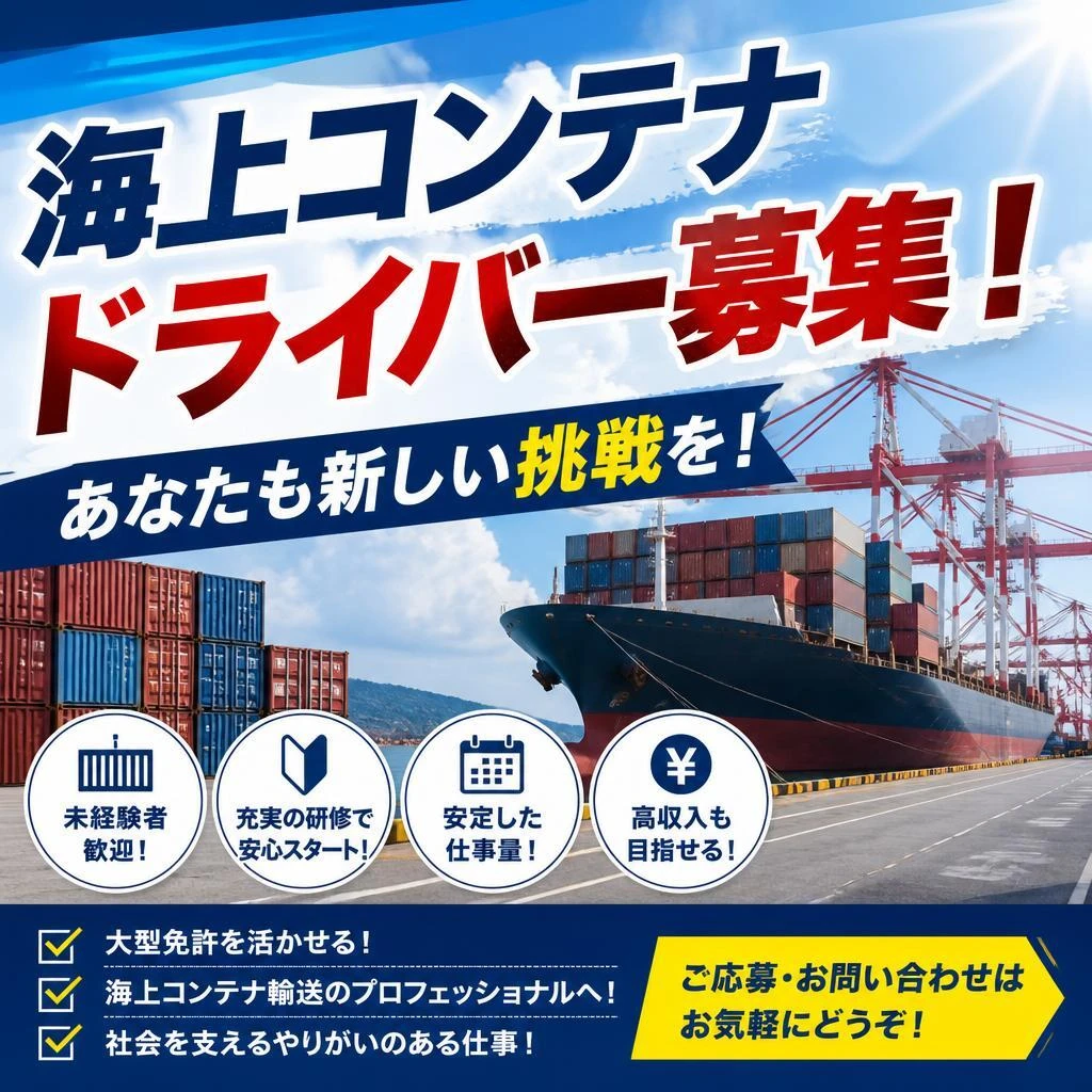 海上コンテナドライバー募集！あなたも新しい挑戦を！