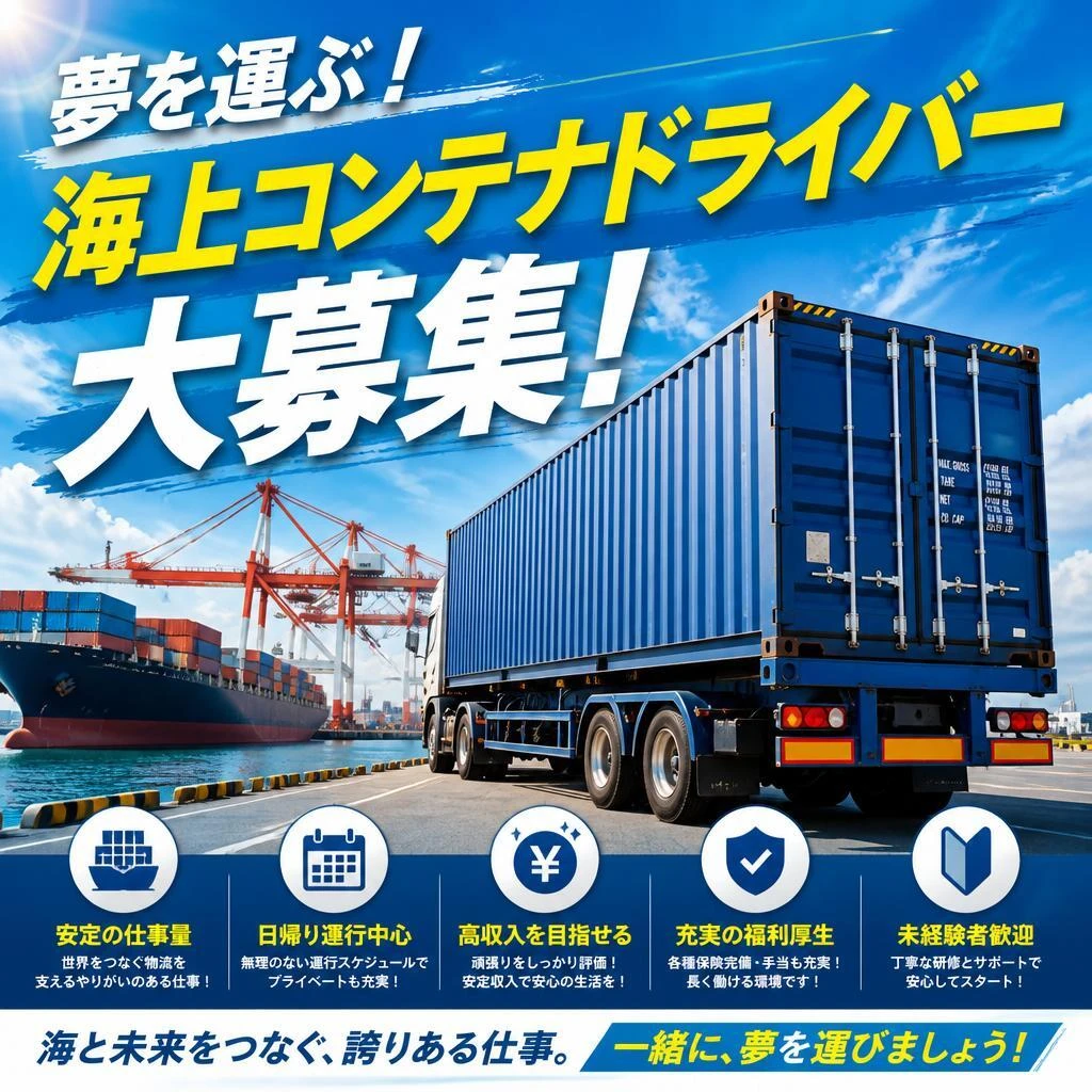 夢を運ぶ！海上コンテナドライバー大募集！