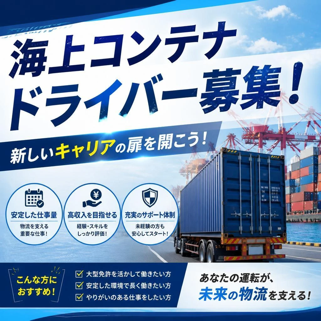 海上コンテナドライバー募集！新しいキャリアの扉を開こう！
