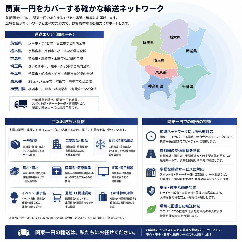 運送エリアと輸送内容