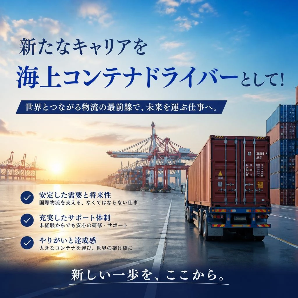 新たなキャリアを海上コンテナドライバーとして！