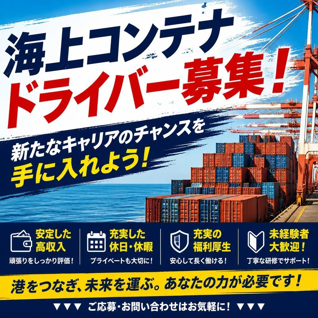 海上コンテナドライバー募集！新たなキャリアのチャンスを手に入れよう！