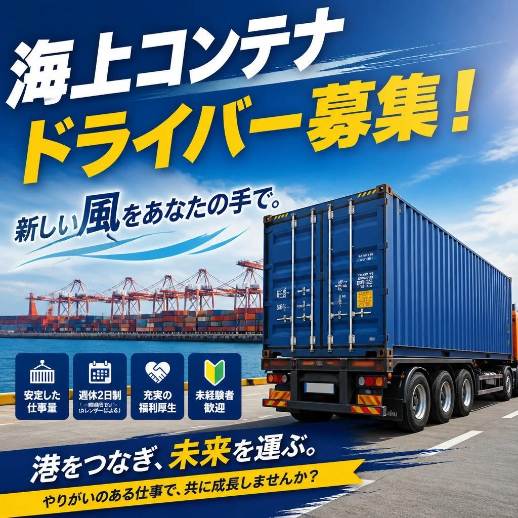 海上コンテナドライバー募集！新しい風をあなたの手で。