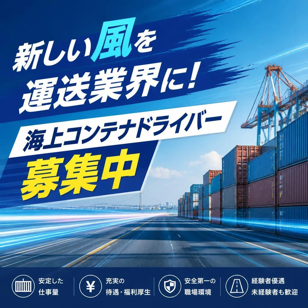 新しい風を運送業界に！海上コンテナドライバー募集中