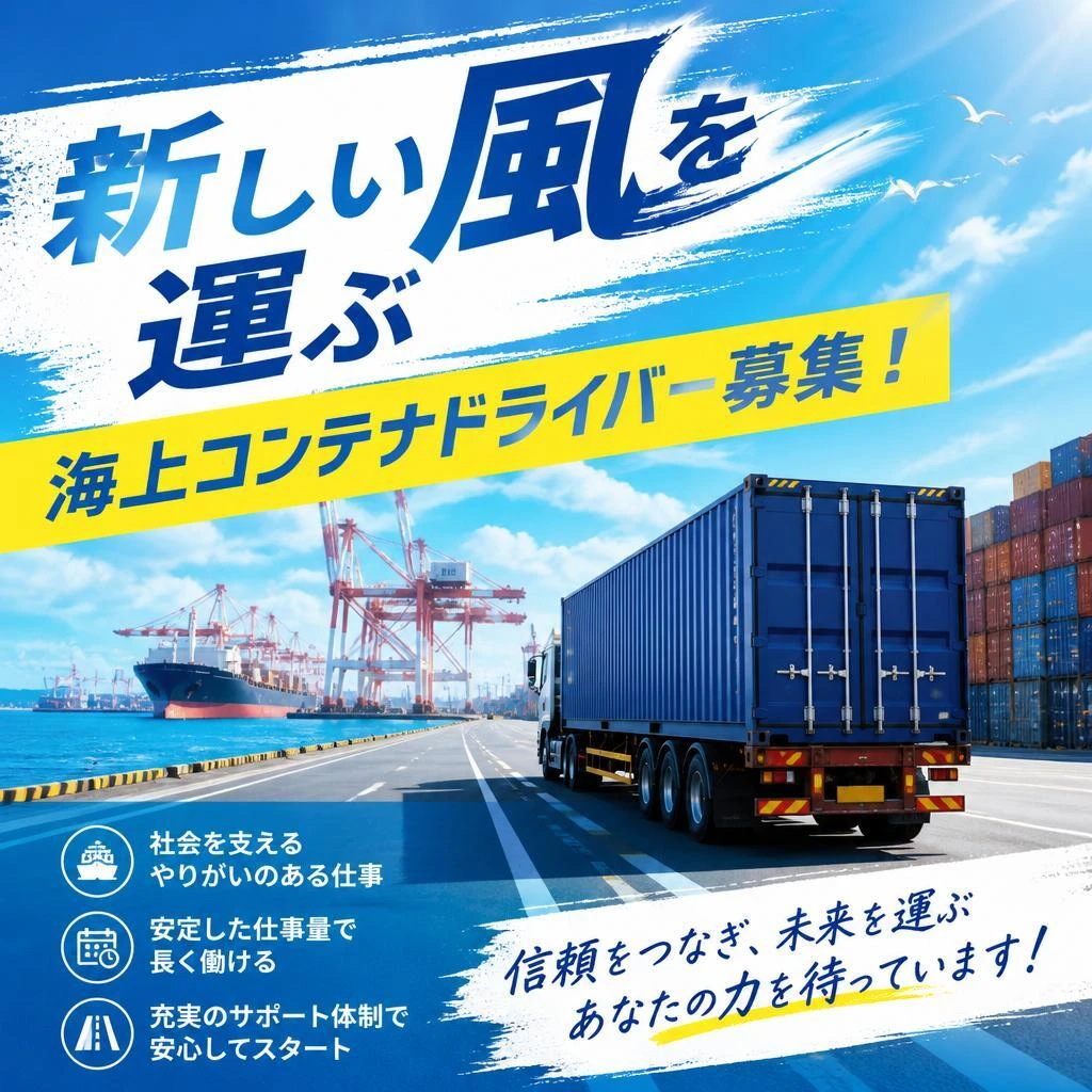 新しい風を運ぶ海上コンテナドライバー募集！