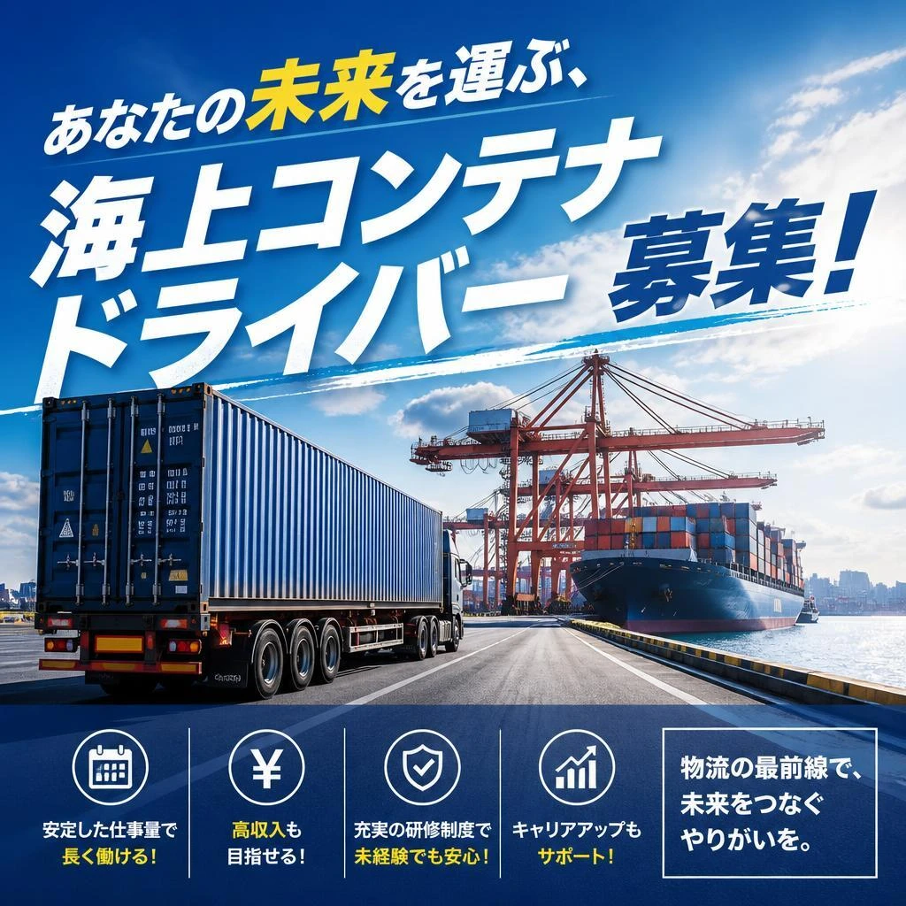 あなたの未来を運ぶ、海上コンテナドライバー募集！