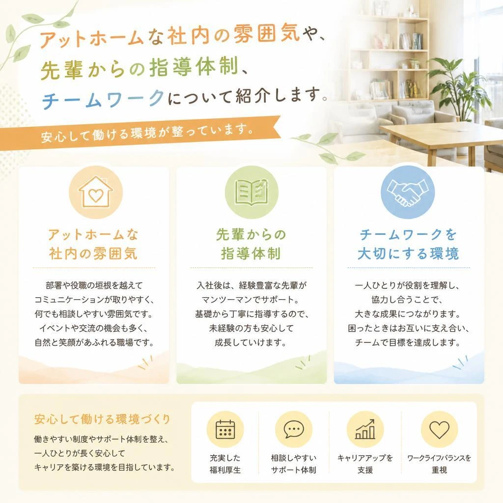 社内の雰囲気とサポート体制