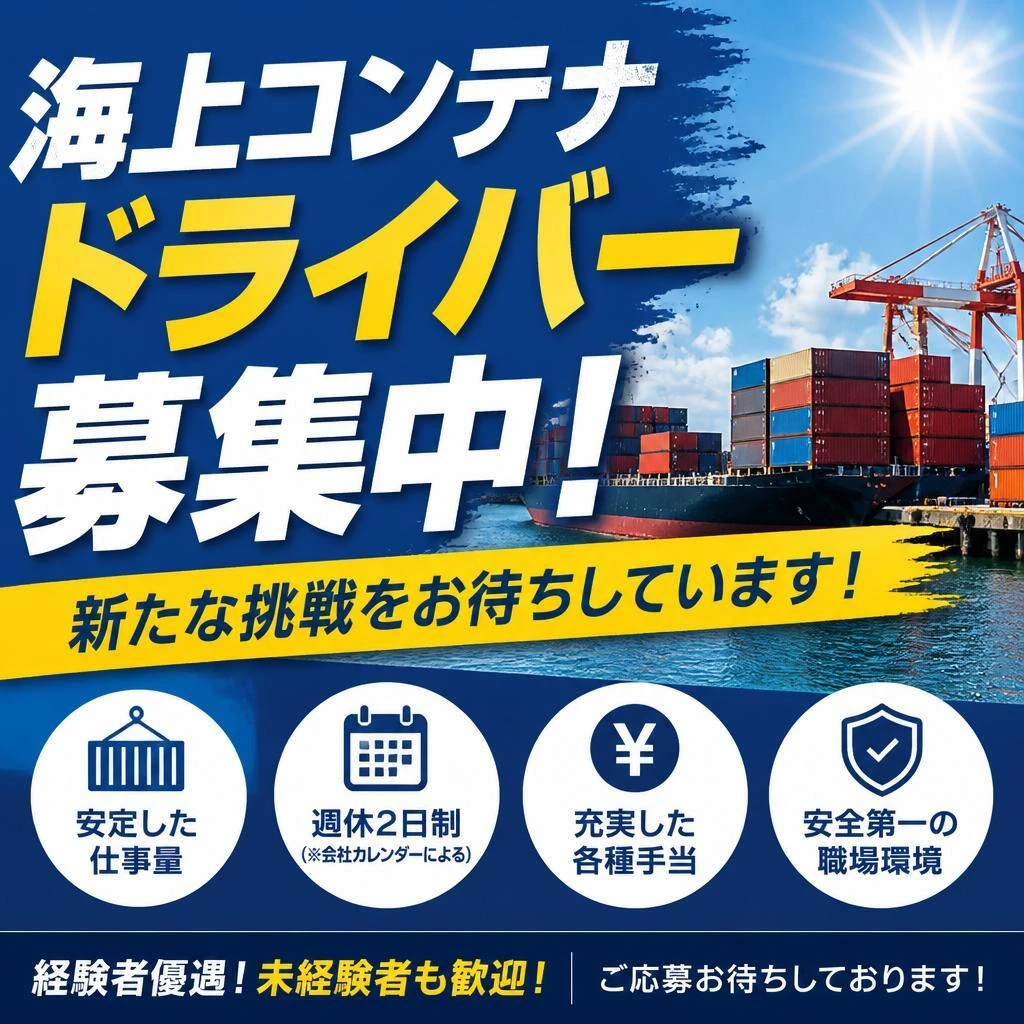 海上コンテナドライバー募集中！新たな挑戦をお待ちしています！