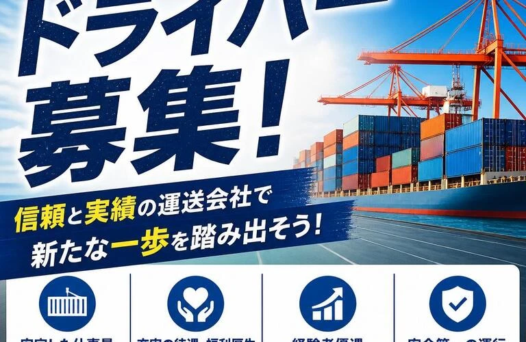 海上コンテナドライバー募集！信頼と実績の運送会社で新たな一歩を踏み出そう！