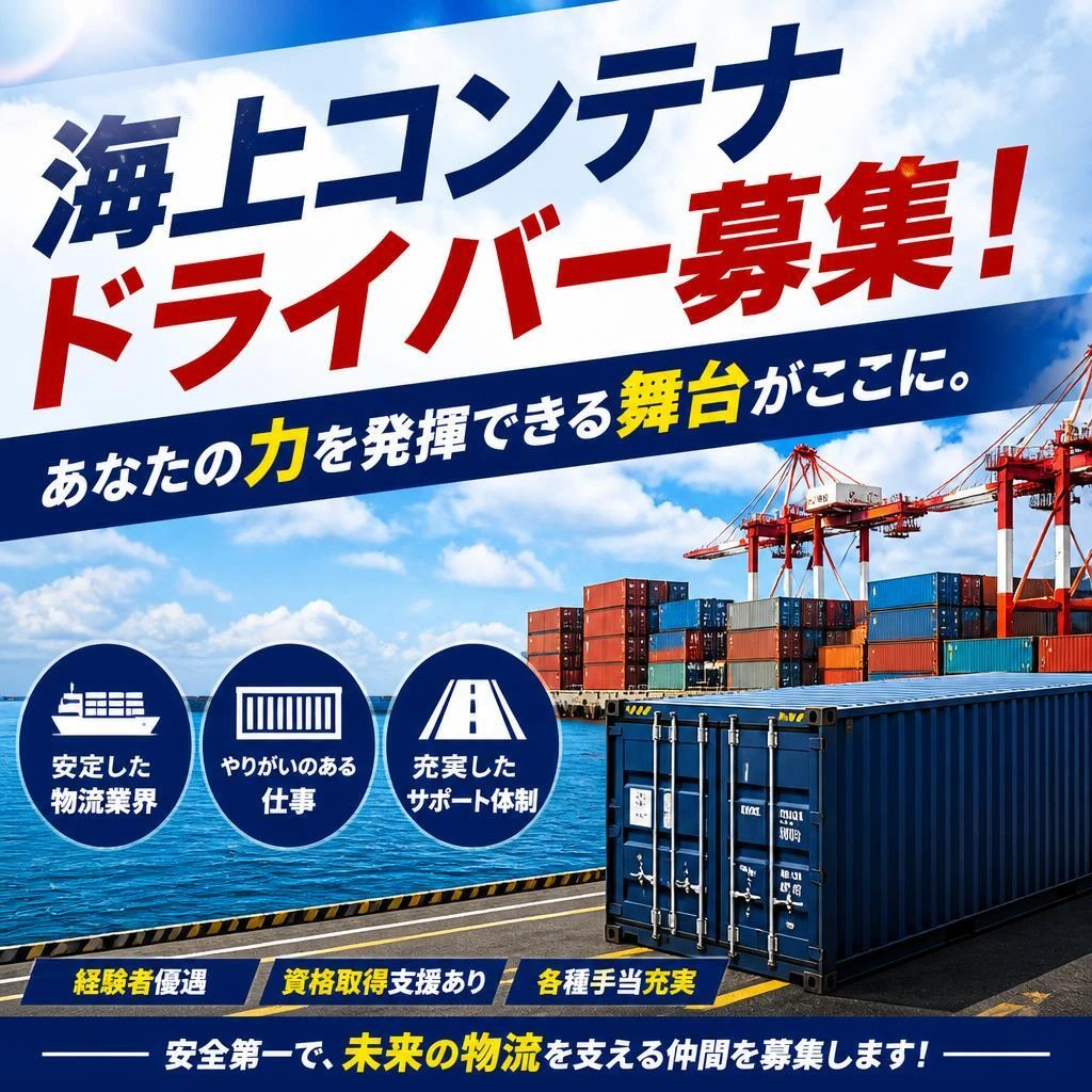 海上コンテナドライバー募集！あなたの力を発揮できる舞台がここに。