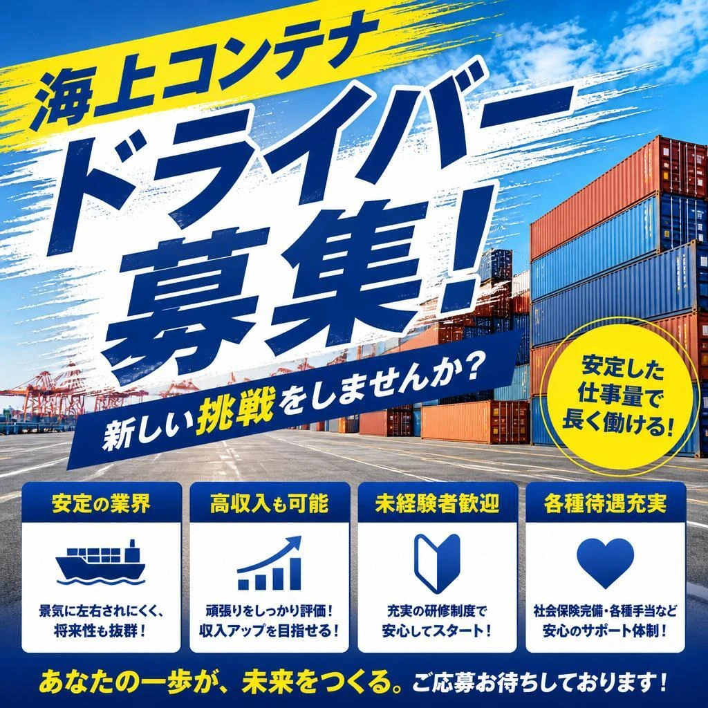 海上コンテナドライバー募集！新しい挑戦をしませんか？