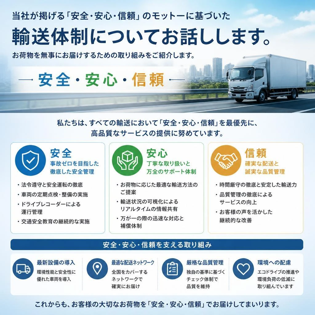 安全・安心の輸送を実現するために