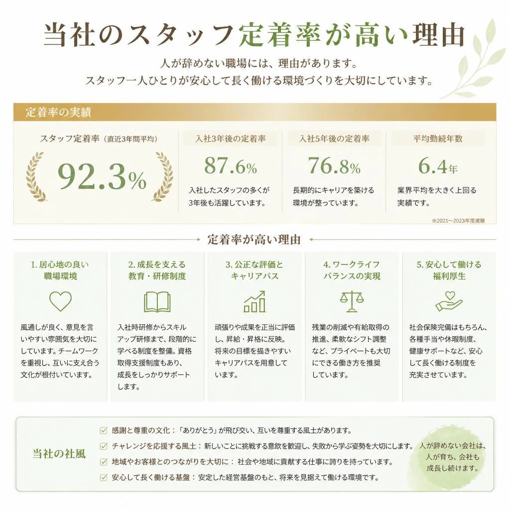 高い定着率の秘密