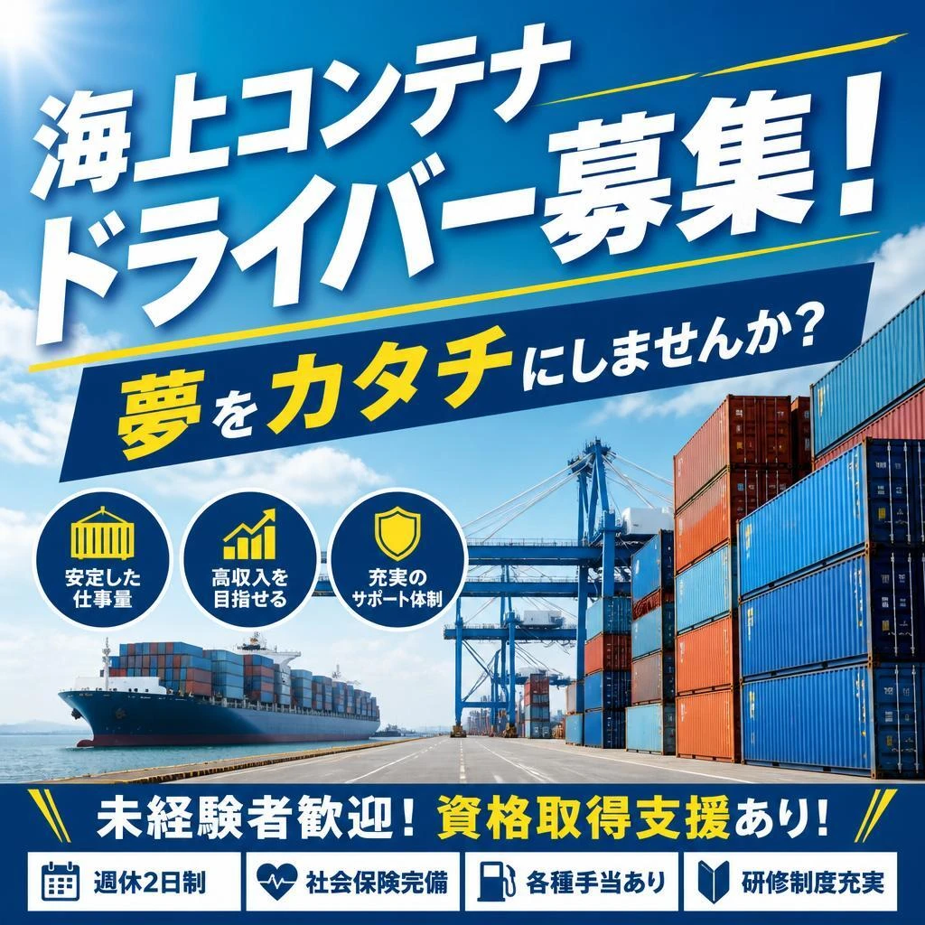 海上コンテナドライバー募集！夢をカタチにしませんか？