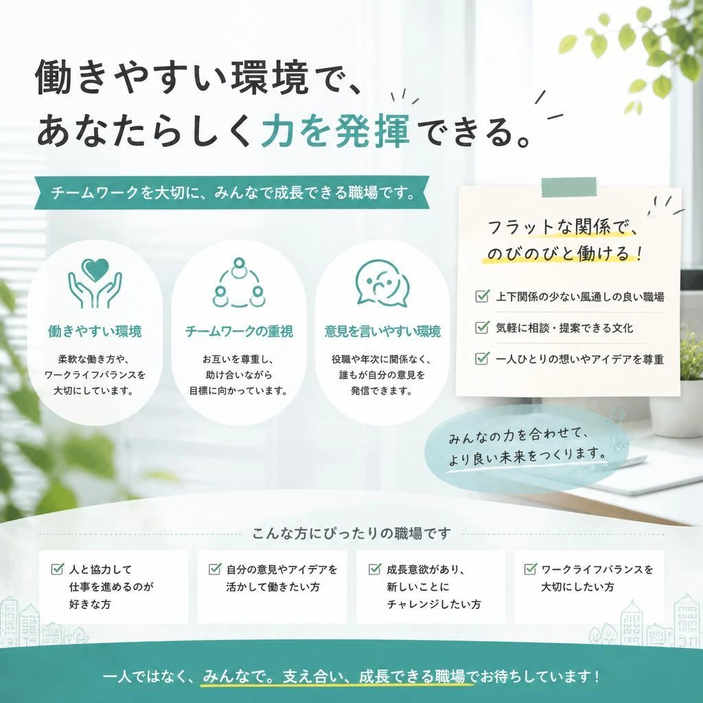アットホームな社風
