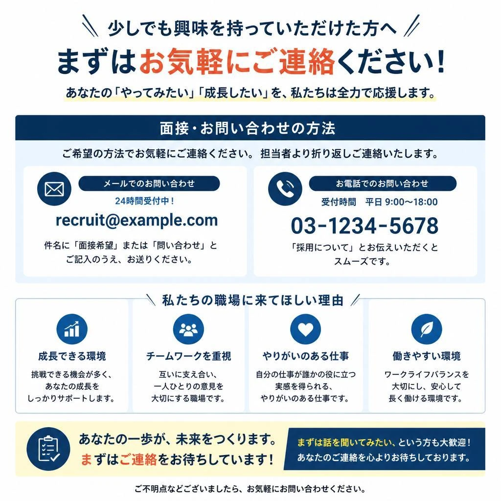 今すぐお問い合わせを！